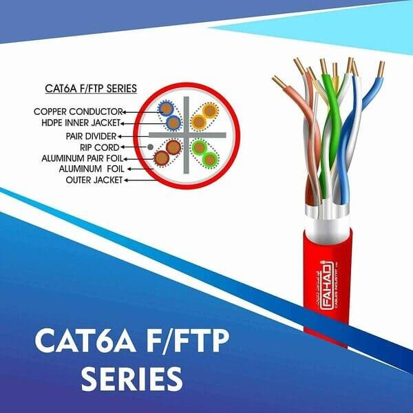 cat6a 23 awg Outdoor 4 twisted pair Sftp network cable 305-500m