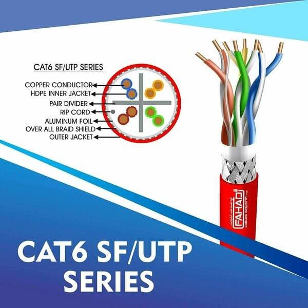 cat6 23 awg 4 twisted pair sf/utp network cable 305-500m