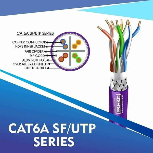 cat6a 23 awg Outdoor 4 twisted pair S/ftp network cable 305-500m