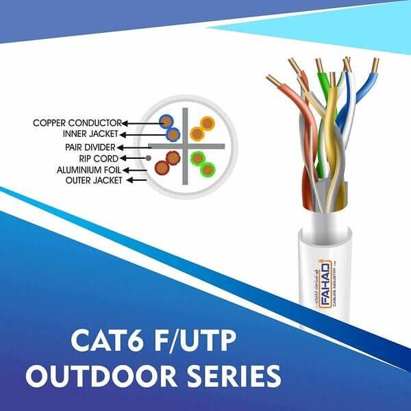 cat6 23 awg Outdoor 4 twisted pair Ftp network cable 305-500m