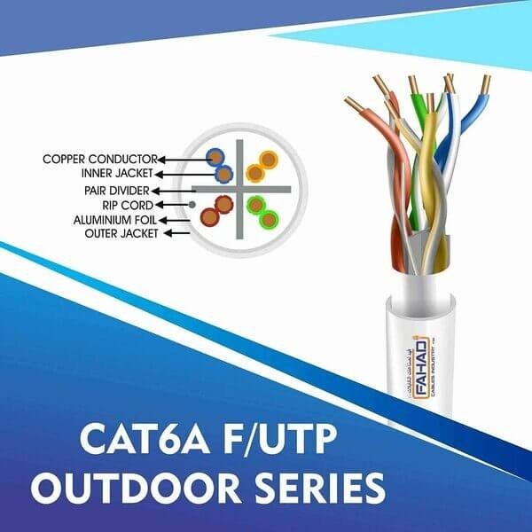 cat6a 23 awg Outdoor 4 twisted pair utp network cable 305-500m