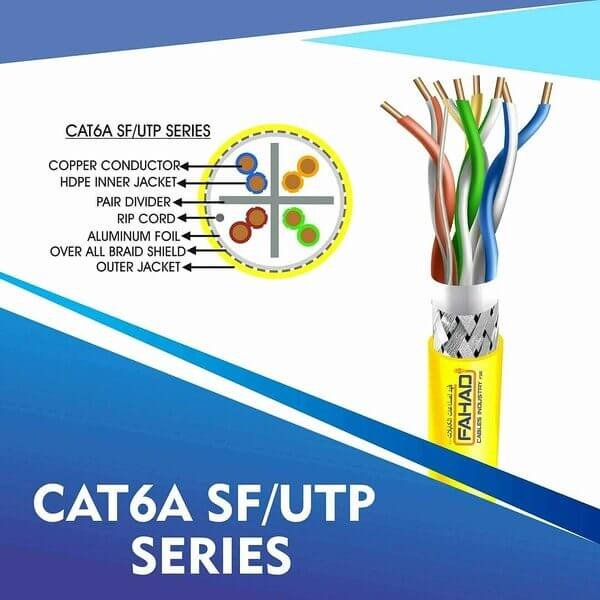 cat6a 23 awg Outdoor 4 twisted pair S/ftp network cable 305-500m