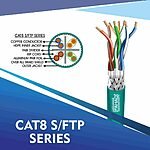 cat8 network cable 23awg 4 Twisted pair S-FTP 305m