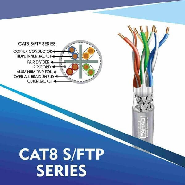 cat8 network cable 23awg 4 Twisted pair S-FTP 305m C