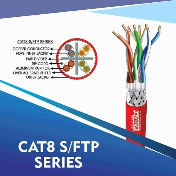 cat8 network cable 23awg 4 Twisted pair S-FTP 305m W